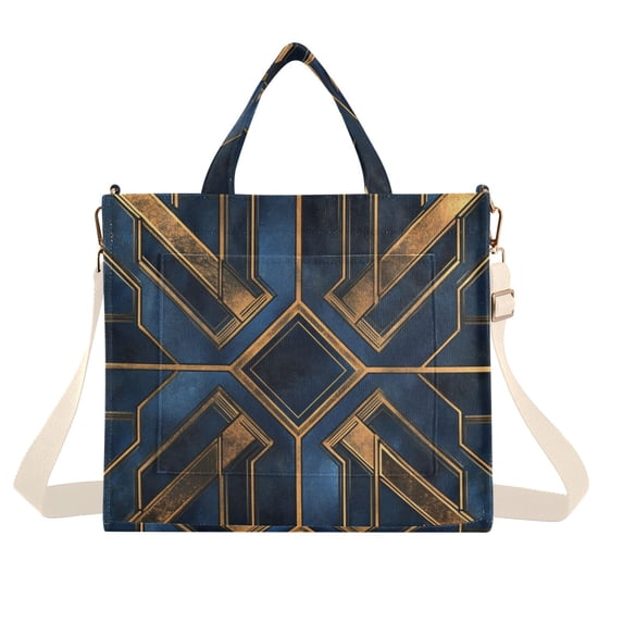 FORMRS Womens Corduroy Tote Bag Crossbody Shoulder Handbag with Pocket, Elegant Geometric Pattern