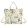 thumbnail image 1 of FORMRS Womens Corduroy Tote Bag Crossbody Shoulder Handbag with Pocket, Floral Rabbit, 1 of 7