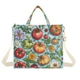 thumbnail image 1 of FORMRS Womens Corduroy Tote Bag Crossbody Shoulder Handbag with Pocket, Floral Tomatoes, 1 of 7