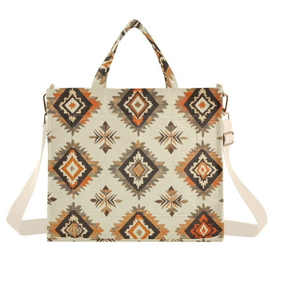 FORMRS Womens Corduroy Tote Bag Crossbody Shoulder Handbag with Pocket, Geometric Designs