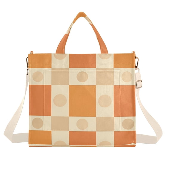 FORMRS Womens Corduroy Tote Bag Crossbody Shoulder Handbag with Pocket, Geometric Pattern