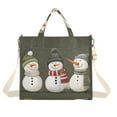 thumbnail image 1 of FORMRS Womens Corduroy Tote Bag Crossbody Shoulder Handbag with Pocket, Gray Cute Snowmen, 1 of 7