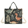 thumbnail image 1 of FORMRS Womens Corduroy Tote Bag Crossbody Shoulder Handbag with Pocket, Gray Dinosaur, 1 of 7