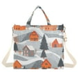 thumbnail image 1 of FORMRS Womens Corduroy Tote Bag Crossbody Shoulder Handbag with Pocket, Gray Snow Houses, 1 of 7