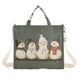 thumbnail image 1 of FORMRS Womens Corduroy Tote Bag Crossbody Shoulder Handbag with Pocket, Gray Snowmen, 1 of 7