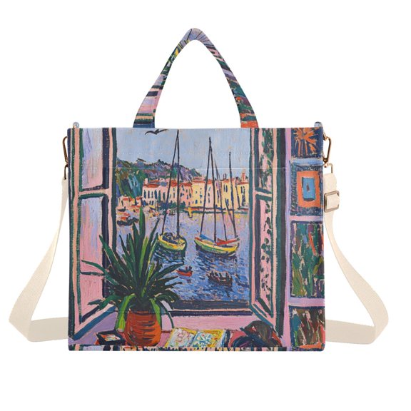 FORMRS Womens Corduroy Tote Bag Crossbody Shoulder Handbag with Pocket, Green Boat