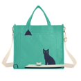 thumbnail image 1 of FORMRS Womens Corduroy Tote Bag Crossbody Shoulder Handbag with Pocket, Green Cat, 1 of 7