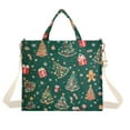 thumbnail image 1 of FORMRS Womens Corduroy Tote Bag Crossbody Shoulder Handbag with Pocket, Green Christmas Gingerbread, 1 of 7