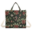 thumbnail image 1 of FORMRS Womens Corduroy Tote Bag Crossbody Shoulder Handbag with Pocket, Green Christmas Holly, 1 of 7