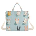 thumbnail image 1 of FORMRS Womens Corduroy Tote Bag Crossbody Shoulder Handbag with Pocket, Green Cute Rabbits, 1 of 7