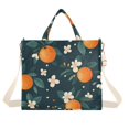 thumbnail image 1 of FORMRS Womens Corduroy Tote Bag Crossbody Shoulder Handbag with Pocket, Green Floral Oranges, 1 of 7