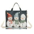 thumbnail image 1 of FORMRS Womens Corduroy Tote Bag Crossbody Shoulder Handbag with Pocket, Green Snowmen, 1 of 7