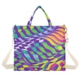 thumbnail image 1 of FORMRS Womens Corduroy Tote Bag Crossbody Shoulder Handbag with Pocket, Green Wavy Pattern, 1 of 7