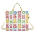thumbnail image 1 of FORMRS Womens Corduroy Tote Bag Crossbody Shoulder Handbag with Pocket, Gummy Bear Pattern, 1 of 7