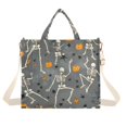 thumbnail image 1 of FORMRS Womens Corduroy Tote Bag Crossbody Shoulder Handbag with Pocket, Halloween Dancing Skeleton, 1 of 7