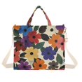 thumbnail image 1 of FORMRS Womens Corduroy Tote Bag Crossbody Shoulder Handbag with Pocket, Large Colorful Flowers Pattern, 1 of 7