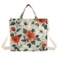 thumbnail image 1 of FORMRS Womens Corduroy Tote Bag Crossbody Shoulder Handbag with Pocket, Large Red Floral Pattern, 1 of 7