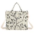 thumbnail image 1 of FORMRS Womens Corduroy Tote Bag Crossbody Shoulder Handbag with Pocket, Leaves Pattern, 1 of 7