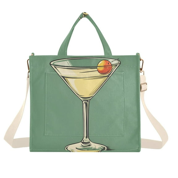 FORMRS Womens Corduroy Tote Bag Crossbody Shoulder Handbag with Pocket, Lemon Glass