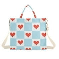 thumbnail image 1 of FORMRS Womens Corduroy Tote Bag Crossbody Shoulder Handbag with Pocket, Light Blue Checkered Heart, 1 of 7