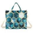 thumbnail image 1 of FORMRS Womens Corduroy Tote Bag Crossbody Shoulder Handbag with Pocket, Light Blue Geometric Pattern, 1 of 7