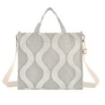 thumbnail image 1 of FORMRS Womens Corduroy Tote Bag Crossbody Shoulder Handbag with Pocket, Light Gray Pattern, 1 of 7