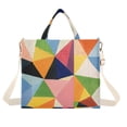 thumbnail image 1 of FORMRS Womens Corduroy Tote Bag Crossbody Shoulder Handbag with Pocket, Minimalist Triangles, 1 of 7