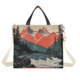 thumbnail image 1 of FORMRS Womens Corduroy Tote Bag Crossbody Shoulder Handbag with Pocket, Mountains at Dawn, 1 of 7
