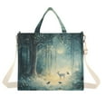 thumbnail image 1 of FORMRS Womens Corduroy Tote Bag Crossbody Shoulder Handbag with Pocket, Night Forest Scene, 1 of 7