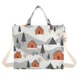 thumbnail image 1 of FORMRS Womens Corduroy Tote Bag Crossbody Shoulder Handbag with Pocket, Orange Cartoon Houses, 1 of 7
