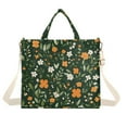 thumbnail image 1 of FORMRS Womens Corduroy Tote Bag Crossbody Shoulder Handbag with Pocket, Orange Flowers, 1 of 7