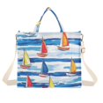 thumbnail image 1 of FORMRS Womens Corduroy Tote Bag Crossbody Shoulder Handbag with Pocket, Orange Sailboats, 1 of 7