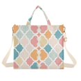 thumbnail image 1 of FORMRS Womens Corduroy Tote Bag Crossbody Shoulder Handbag with Pocket, Pink Abstract Pattern, 1 of 7
