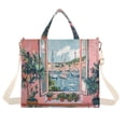 thumbnail image 1 of FORMRS Womens Corduroy Tote Bag Crossbody Shoulder Handbag with Pocket, Pink Boat, 1 of 7