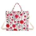 thumbnail image 1 of FORMRS Womens Corduroy Tote Bag Crossbody Shoulder Handbag with Pocket, Pink Floral, 1 of 7
