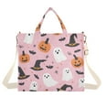 thumbnail image 1 of FORMRS Womens Corduroy Tote Bag Crossbody Shoulder Handbag with Pocket, Pink Halloween Ghosts, 1 of 7