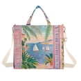 thumbnail image 1 of FORMRS Womens Corduroy Tote Bag Crossbody Shoulder Handbag with Pocket, Pink Seaside Boat, 1 of 7