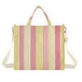 thumbnail image 1 of FORMRS Womens Corduroy Tote Bag Crossbody Shoulder Handbag with Pocket, Pink and Yellow Striped Pattern, 1 of 7