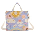 thumbnail image 1 of FORMRS Womens Corduroy Tote Bag Crossbody Shoulder Handbag with Pocket, Purple Clouds, 1 of 7