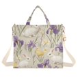 thumbnail image 1 of FORMRS Womens Corduroy Tote Bag Crossbody Shoulder Handbag with Pocket, Purple Floral Rabbit, 1 of 7