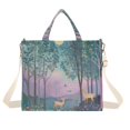 thumbnail image 1 of FORMRS Womens Corduroy Tote Bag Crossbody Shoulder Handbag with Pocket, Purple Forest Scene, 1 of 7