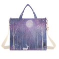 thumbnail image 1 of FORMRS Womens Corduroy Tote Bag Crossbody Shoulder Handbag with Pocket, Purple Forest, 1 of 7