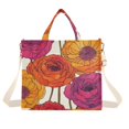 thumbnail image 1 of FORMRS Womens Corduroy Tote Bag Crossbody Shoulder Handbag with Pocket, Purple Hand Drawn Floral, 1 of 7