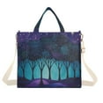 thumbnail image 1 of FORMRS Womens Corduroy Tote Bag Crossbody Shoulder Handbag with Pocket, Purple Moonlight Forest, 1 of 7