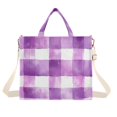 thumbnail image 1 of FORMRS Womens Corduroy Tote Bag Crossbody Shoulder Handbag with Pocket, Purple and White Pattern, 1 of 7