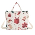thumbnail image 1 of FORMRS Womens Corduroy Tote Bag Crossbody Shoulder Handbag with Pocket, Red Christmas Gift Pattern, 1 of 7