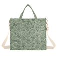 thumbnail image 1 of FORMRS Womens Corduroy Tote Bag Crossbody Shoulder Handbag with Pocket, Retro Green Abstract, 1 of 7