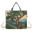 thumbnail image 1 of FORMRS Womens Corduroy Tote Bag Crossbody Shoulder Handbag with Pocket, Retro Pine Tree, 1 of 7