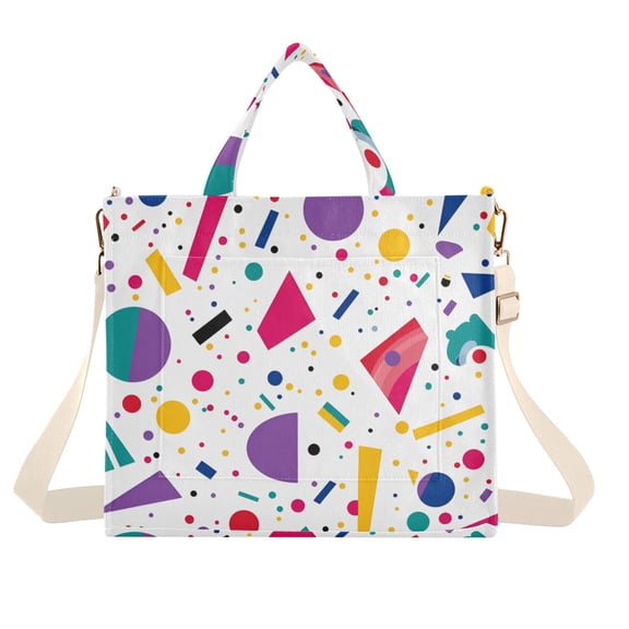 FORMRS Womens Corduroy Tote Bag Crossbody Shoulder Handbag with Pocket, Retro Round