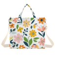 thumbnail image 1 of FORMRS Womens Corduroy Tote Bag Crossbody Shoulder Handbag with Pocket, Retro Yellow Floral, 1 of 7